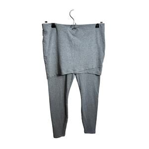 CAbi stone gray M' Leggings with skirt overlay stretch knit Sz S